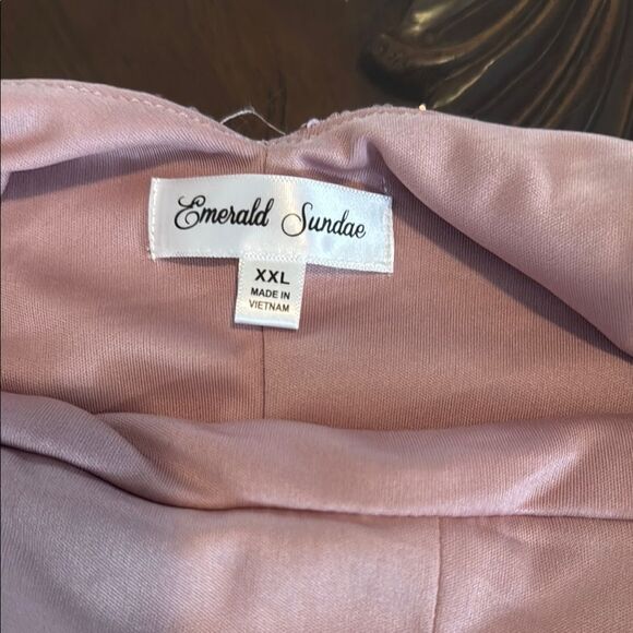 Emerald Sundae Pink Sequins Mini Cocktail Dress Padded Bra Adjustable Strap XXL - Picture 13 of 16